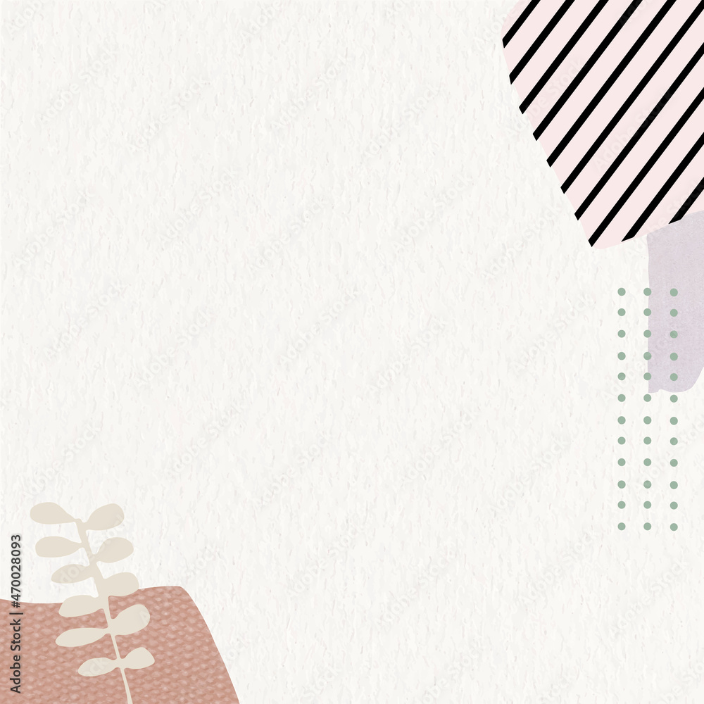Poster leaf pattern on beige background vector