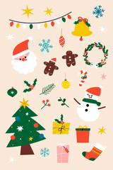 Festive Christmas design element vector