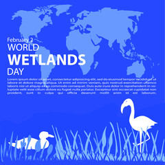 world wetlands day, poster and banner