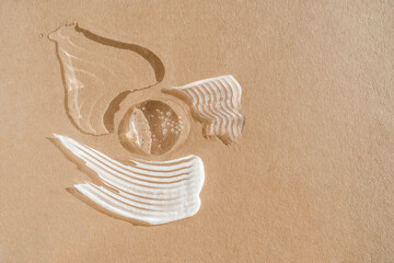 Textures of different cosmetics in one photo.