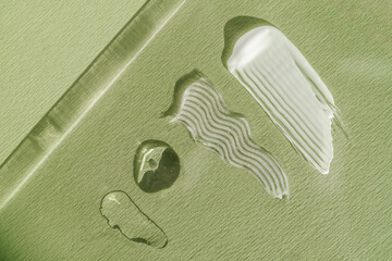 Textures of different cosmetics in one photo.