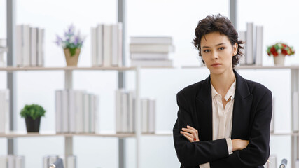 Self confident businesswoman in modern office