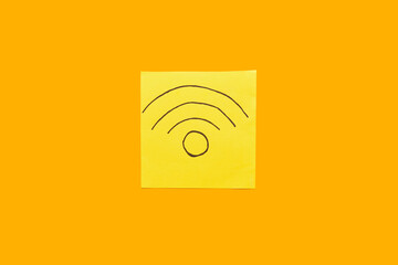 Drawing of WiFi symbol on orange background