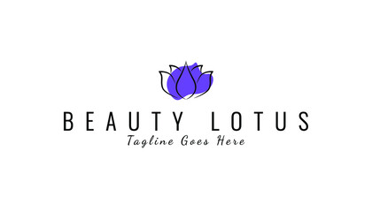 Obraz premium Lotus flower logo inspiration. Aesthetic line art lotus logo design for beauty care, skin care, spa, yoga, boutique, women fashion and beauty clinic treatment. branding identity for feminine business.