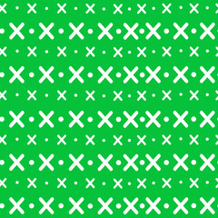 Watercolor christmas seamless pattern with abstract geometric white ornament on green. Merry Christmas and Happy New year texture.