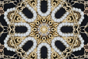 Abstract Golden Forms mandala design. Esoteric seamless background.