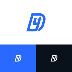 DY D Y letter minimalist logo design template