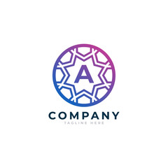 Letter A Inside Circle Shape Logo Design Template Element
