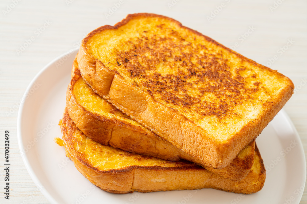 Sticker french toast on white plate