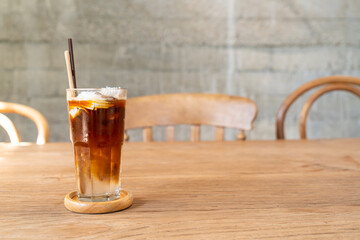 espresso coffee with coconut juice
