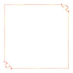 ハートのフレーム　赤（正方形）