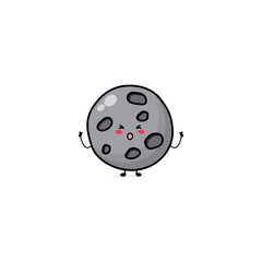Cute funny moon character. Vector hand drawn cartoon mascot character illustration icon. Isolated on white background.