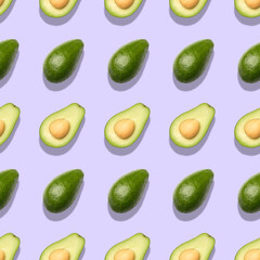 Seamless pattern with avocado. Abstract background