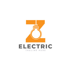Modern Initial Letter Z Smart Light Bulb Logo Design Vector Graphic Icon Template