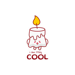 Cute funny candle character. Vector hand drawn cartoon mascot character illustration icon. Isolated on white background.