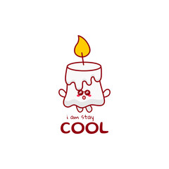 Cute funny candle character. Vector hand drawn cartoon mascot character illustration icon. Isolated on white background.