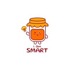 Cute funny jam character. Vector hand drawn cartoon mascot character illustration icon. Isolated on white background.