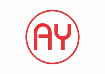 Colorful initial letter of AY