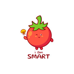 Cute funny tomato character. Vector hand drawn cartoon mascot character illustration icon. Isolated on white background.