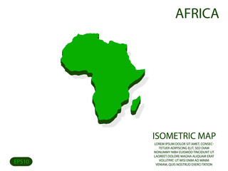 Green isometric map of Africa elements white background for concept map easy to edit and customize. eps 10