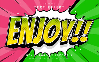 Fototapeta premium Enjoy text effect comic style