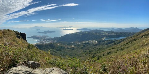 Panoramic view of Discovery Bay in Hong Kong.