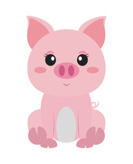 Obraz na płótnie Canvas cute pig cartoon