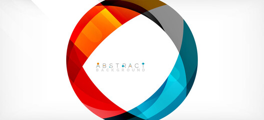 Fototapeta premium Color circle shapes, minimal geometric background. Trendy dynamic composition. Vector Illustration For Wallpaper, Banner, Background, Landing Page