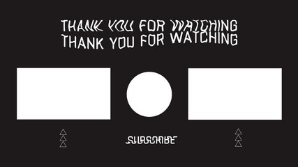 simple end screen video vlog channel with black theme. suitable for daily vlog, gamer vlog etc.
