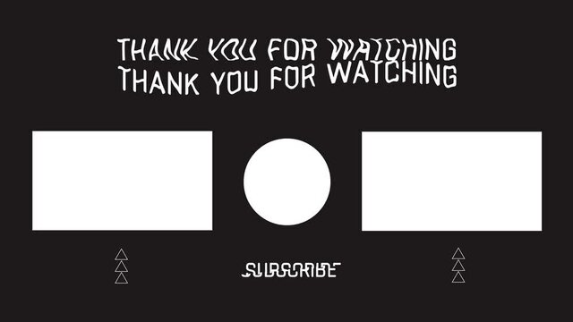 simple end screen video vlog channel with black theme. suitable for daily vlog, gamer vlog etc.