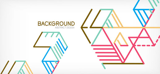 Abstract background. Color lines on white background. Linear abstract composition. Techno or business concept for wallpaper, banner, background, landing page