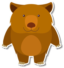 Chubby bear animal cartoon sticker
