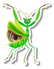 Grasshopper animal cartoon sticker