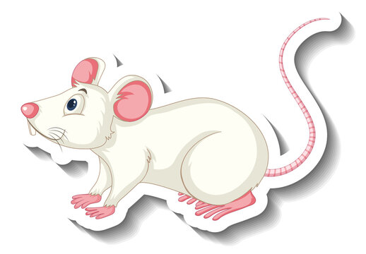 Laboratory rat animal cartoon sticker