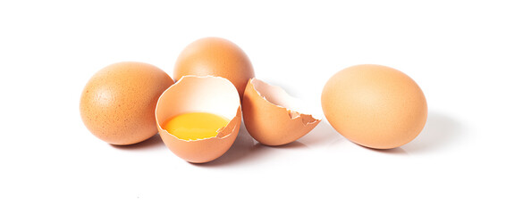 fresh egg yolk isolated on white background with clipping path.