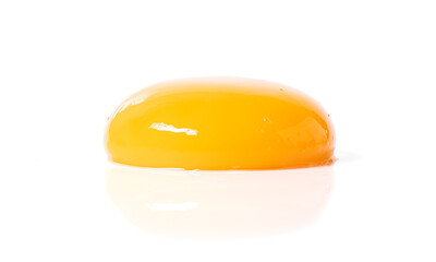 egg yolk isolated on white background with clipping path.