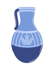blue pottery jar