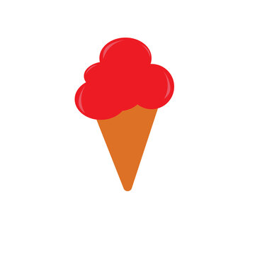 Ice cream ice cream illustration or image or flat ice cream logo