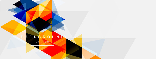 Mosaic triangles geometric background. Techno or business concept, pattern for wallpaper, banner, background, landing page