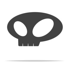 Skull simple icon transparent vector isolated