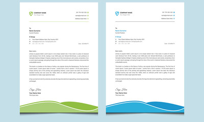 Simple elegant unique minimalist professional company clean print ready creative corporate modern business letterhead design template.