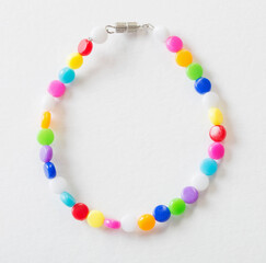 handmade plastic jewerly  on white background
