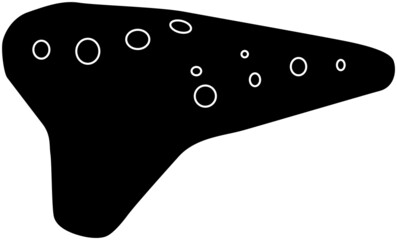 可愛いオカリナのシルエット素材