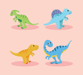 Obraz na płótnie Canvas icons set dinosaurs
