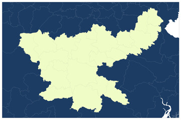 Fototapeta premium Jharkhanda State of india district illustration with others neighbour states
