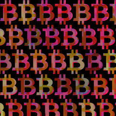 Abstract bitcoin pattern background image.