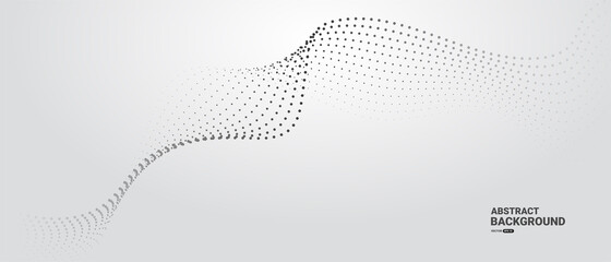 White abstract background with flowing particles. Digital future technology concept. vector illustration.	
