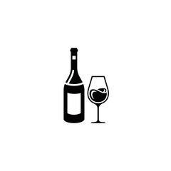 Wine simple flat icon vector illustration