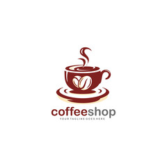 Coffee shop logo design vector illustration