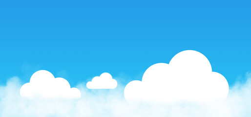 Business Clouds Concept : White clouds with blue sky in background.